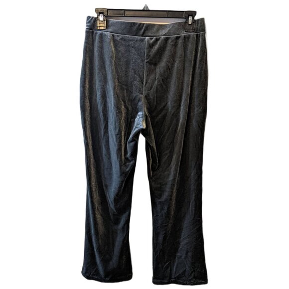 Womens Dark Blue Velour Pants Straight Leg Fall Lounge Casual Velvet Cozy Sz S - Picture 4 of 7